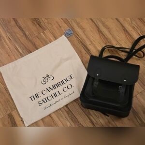Cambridge Satchel The Portrait Black Leather Backpack